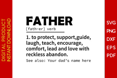 Father Definition Father's Day SVG PNG PDF Cut File SVG Creativedesigntee 