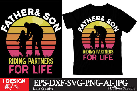 Father & Son Riding Partners For Life SVG Cute File, Father's Day retro T-shirt Design, Dad Sublimation PNG, Father's Day Retro Vintage T-shirt Design, Father's Day Clip Art,Dad SVG Bundle SVG Insomnia Std 