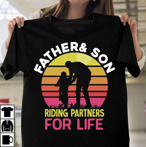 Father & Son Riding Partners For Life SVG Cute File, Father's Day retro T-shirt Design, Dad Sublimation PNG, Father's Day Retro Vintage T-shirt Design, Father's Day Clip Art,Dad SVG Bundle SVG Insomnia Std 
