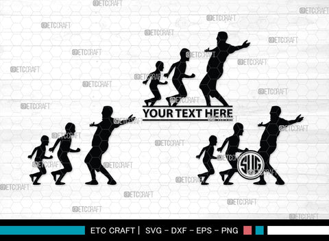 Father With Kid Monogram, Father With Kid Silhouette, Father With Kid SVG, Father Svg, Kid Svg, SB00357 SVG ETC Craft 