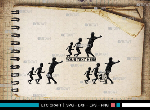 Father With Kid Monogram, Father With Kid Silhouette, Father With Kid SVG, Father Svg, Kid Svg, SB00357 SVG ETC Craft 