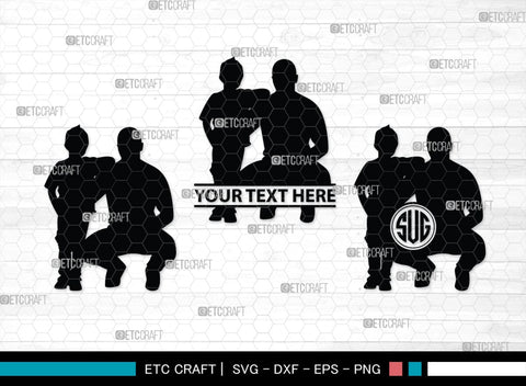 Father With Kid Monogram, Father With Kid Silhouette, Father With Kid SVG, Father Svg, Kid Svg, SB00357 SVG ETC Craft 