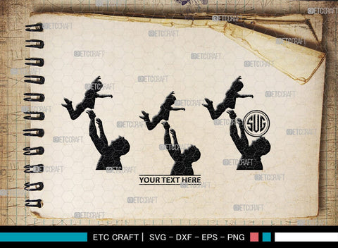 Father With Kid Monogram, Father With Kid Silhouette, Father With Kid SVG, Father Svg, Kid Svg, SB00357 SVG ETC Craft 