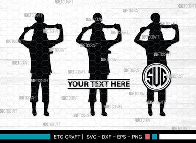 Father With Kid Monogram, Father With Kid Silhouette, Father With Kid SVG, Father Svg, Kid Svg, SB00357 SVG ETC Craft 