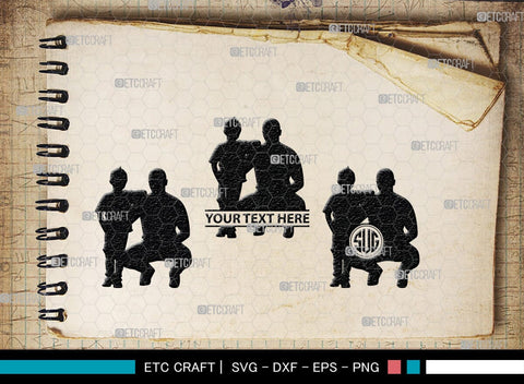 Father With Kid Monogram, Father With Kid Silhouette, Father With Kid SVG, Father Svg, Kid Svg, SB00357 SVG ETC Craft 