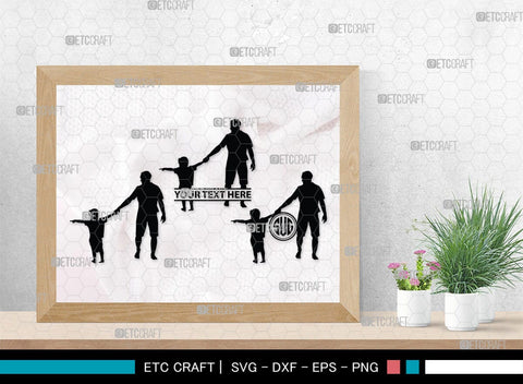Father With Kid Monogram, Father With Kid Silhouette, Father With Kid SVG, Father Svg, Kid Svg, SB00357 SVG ETC Craft 