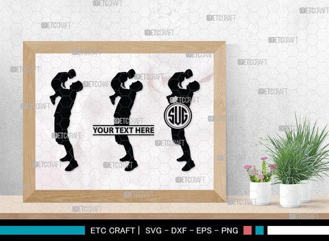 Father With Kid Monogram, Father With Kid Silhouette, Father With Kid SVG, Father Svg, Kid Svg, SB00357 SVG ETC Craft 