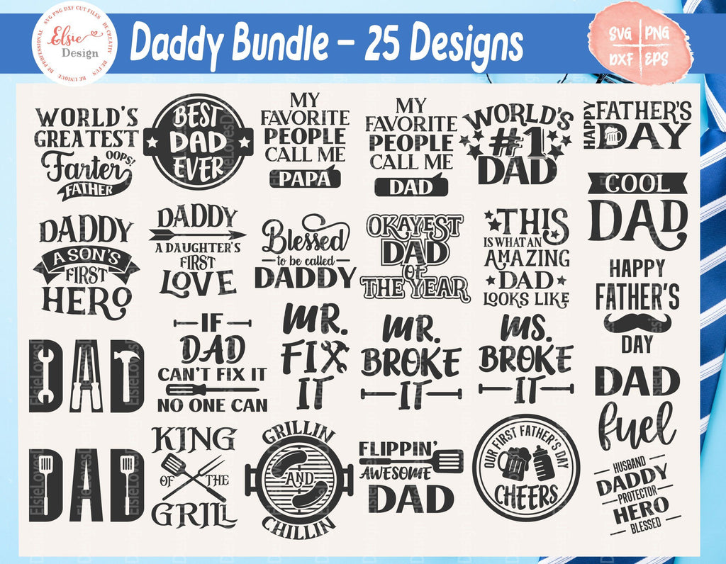 Daddy Bundle - SVG, PNG, DXF, EPS - So Fontsy