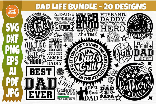 Father's Day Bundle of 20 | Dad SVG Bundle | Dad Cut Files SVG TonisArtStudio 