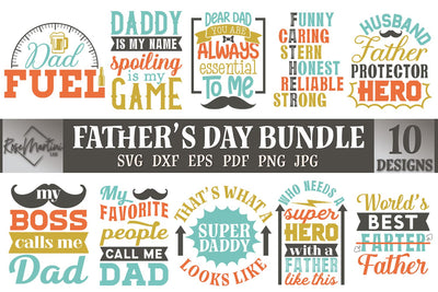 Father's Day Bundle SVG cut files for cutting machines Cricut Silhouette SVG PNG Father's Day SVG Dad Bundle SVG RoseMartiniDesigns 