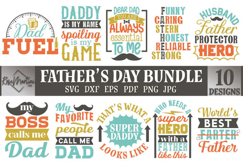 Father's Day Bundle SVG cut files for cutting machines Cricut Silhouette SVG PNG Father's Day SVG Dad Bundle SVG RoseMartiniDesigns 