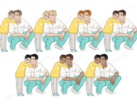 Fathers Day Clipart | Family Characters Graphics Set SVG GlamArtZhanna 