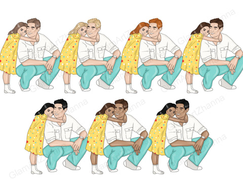 Fathers Day Clipart | Family Characters Graphics Set SVG GlamArtZhanna 