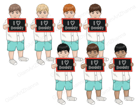 Fathers Day Clipart | Family Characters Graphics Set SVG GlamArtZhanna 