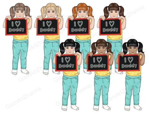 Fathers Day Clipart | Family Characters Graphics Set SVG GlamArtZhanna 