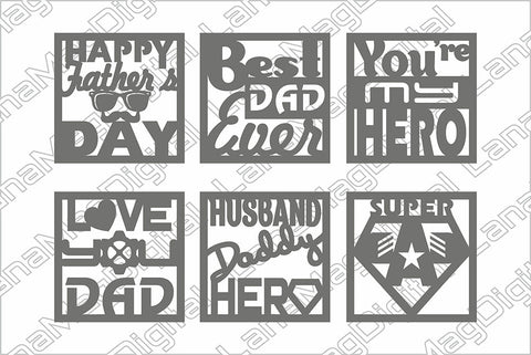 Father's day coasters svg Laser cut grill trivets Dads day SVG LanaMagDigital 