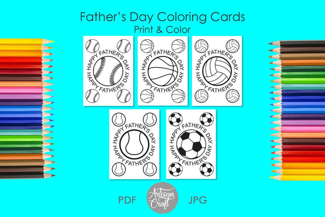 Fathers Day coloring card, Happy Fathers Day card SVG Artisan Craft SVG 