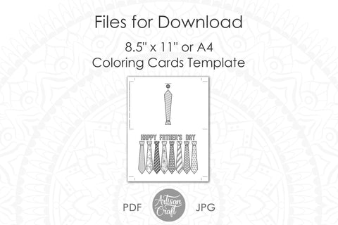 Fathers day coloring card, necktie, tools, printable coloring card SVG Artisan Craft SVG 