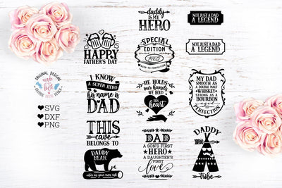 Father's Day Cut Files Bundle SVG Graphic House Design
