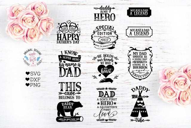 Father's Day Cut Files Bundle SVG Graphic House Design