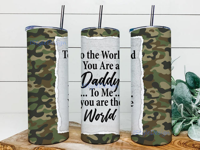 Fathers Day DAD Camo Green Sublimation Tumbler 20oz Skinny Tumbler Sublimation Designs, Digital File, Tumbler Sublimation Download Sublimation iStyleDesign 