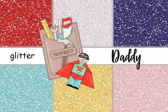 Fathers Day Digital Paper | Bright Glitter Textures Digital Pattern GlamArtZhanna 