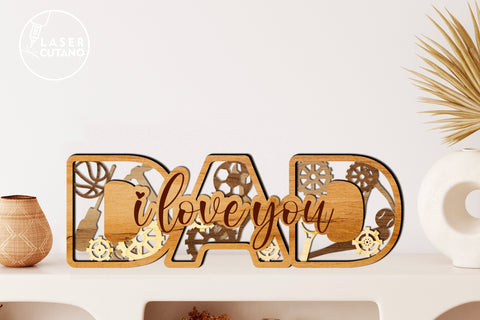 Father's Day Gift DAD Laser Cut File Father SVG SVG LaserCutano 