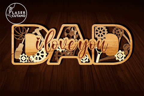Father's Day Gift DAD Laser Cut File Father SVG SVG LaserCutano 