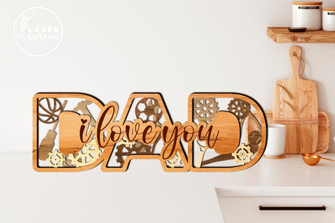 Father's Day Gift DAD Laser Cut File Father SVG SVG LaserCutano 