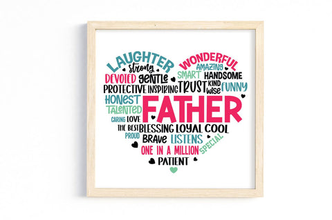 Father's Day heart Shape SVG bundle SVG DESIGNS DARK 