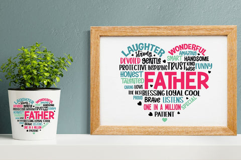 Father's Day heart Shape SVG bundle SVG DESIGNS DARK 