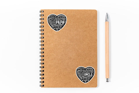 Father's day heart Sticker Bundle Sublimation DESIGNS DARK 