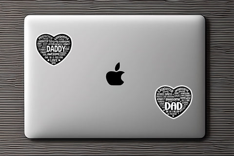 Father's day heart Sticker Bundle Sublimation DESIGNS DARK 