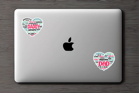 Father's day heart Sticker Bundle SVG DESIGNS DARK 