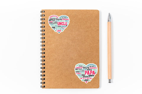 Father's day heart Sticker Bundle SVG DESIGNS DARK 