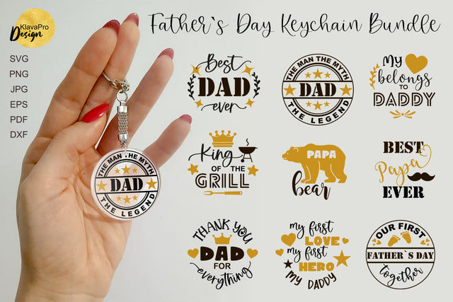Father`s Day Keychain Bundle SVG, Dad Keychain SVG SVG Klava P 