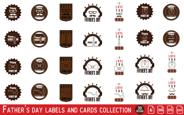 Father's day labels and cards collection SVG naemmiah021 