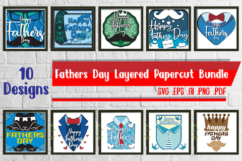 Fathers Day Layered Papercut BUNDLE Svg Eps Ai Png Pdf SVG zafrans studio 