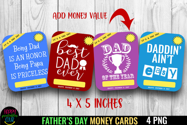 Father's Day Money Card Holder 1- Printable Money Card PNG SVG Happy Printables Club 