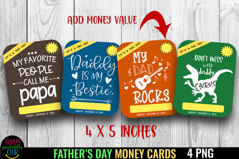 Father's Day Money Card Holder 2- Printable Money Card PNG SVG Happy Printables Club 