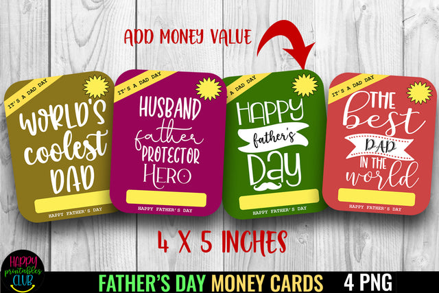 Father's Day Money Card Holder 3- Printable Money Card PNG SVG Happy Printables Club 