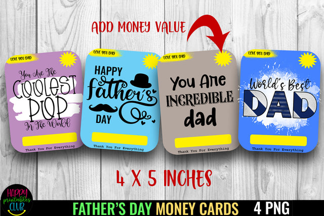 Father's Day Money Card Holder 6- Printable Money Card PNG SVG Happy Printables Club 