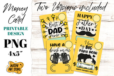 Father's Day Money Card printable design. Money card holder 4 PNG Sublimation Yustaf Art Store 