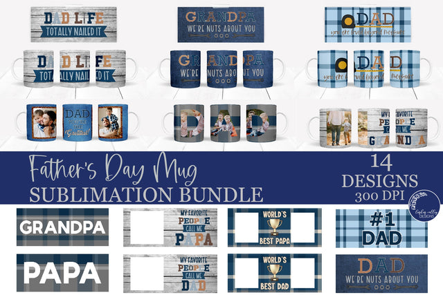 Father's Day Mug Sublimation Bundle-Dad Mug-Grandpa Mug PNG Sublimation Linden Valley Designs 