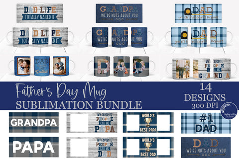 Father's Day Mug Sublimation Bundle-Dad Mug-Grandpa Mug PNG Sublimation Linden Valley Designs 