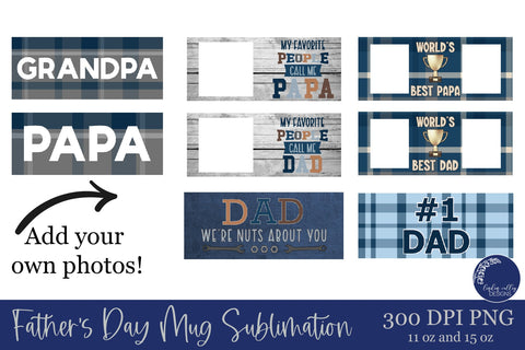 Father's Day Mug Sublimation Bundle-Dad Mug-Grandpa Mug PNG Sublimation Linden Valley Designs 