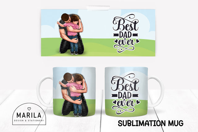 Father's Day Mug Sublimation Design / dad Mug Design #10 Sublimation Marilakits 