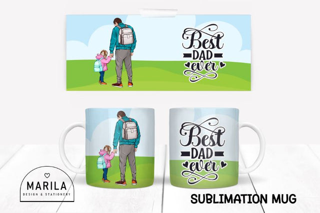 Father's Day Mug Sublimation Design / dad Mug Design #13 Sublimation Marilakits 