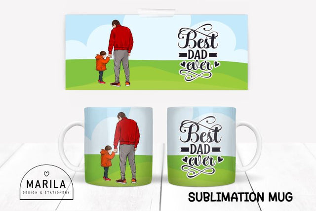 Father's Day Mug Sublimation Design / dad Mug Design #15 Sublimation Marilakits 