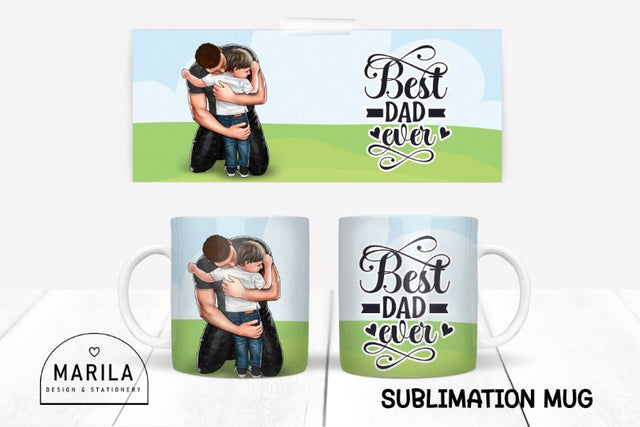 Father's Day Mug Sublimation Design / dad Mug Design #9 Sublimation Marilakits 